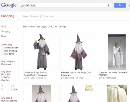 Google Shopping Results