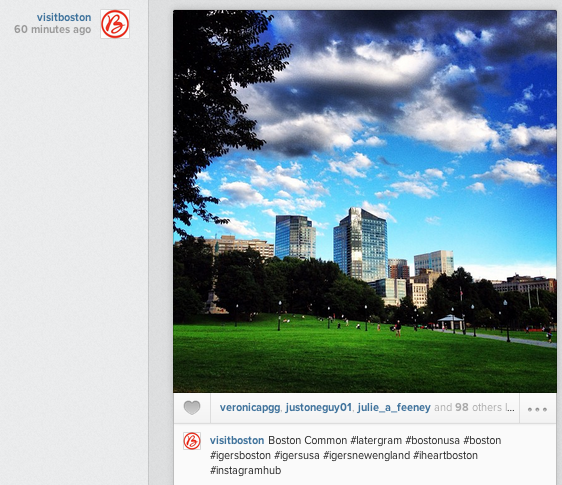 Visit Boston Instagram Marketing Example