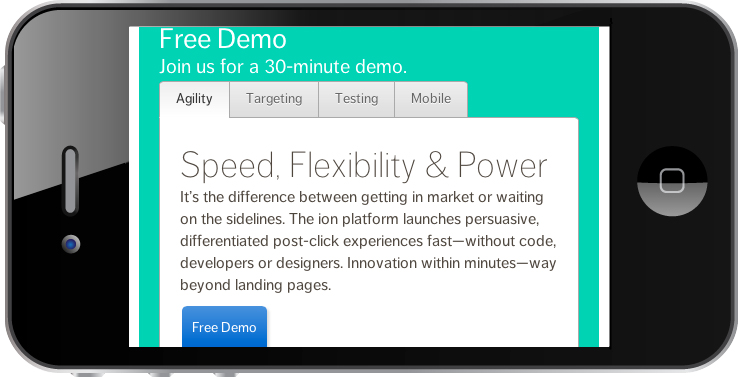 responsive landing page - tabbed
