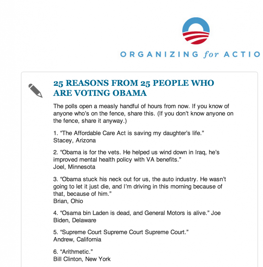 25 reasons people are voting for obama