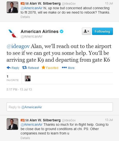 american airlines twitter customer service